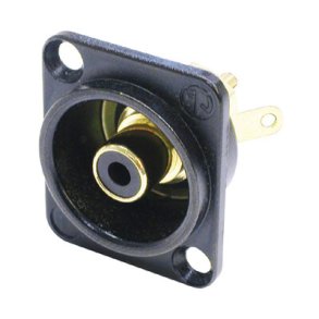Neutrik NF2DB2 � Phono chassis connector, black with black ring